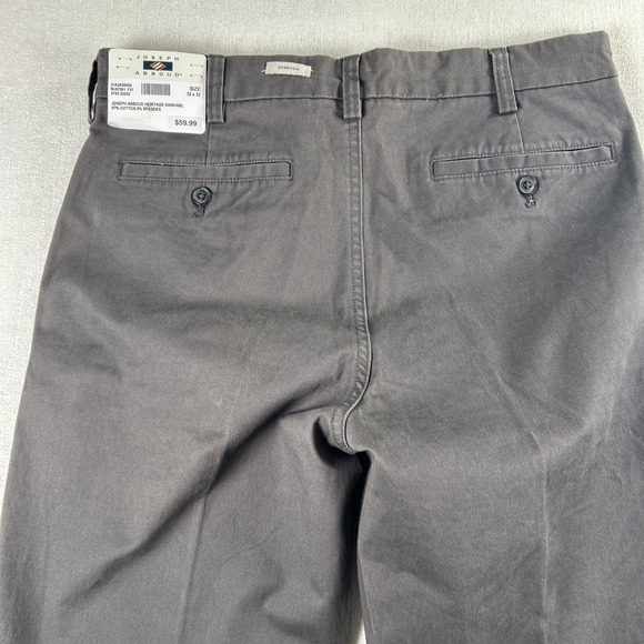 JOSEPH ABOUD Heritage Chino‎ Mens Size 32x32 Dark Gray Stretch, Flat Front NWT - Picture 11 of 12